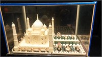 Taj Mahal Replica Encased in Glass Display Case
