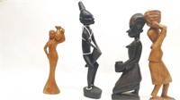 (4) Wood Figures