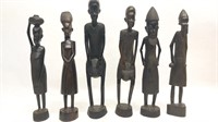 (6) Kenyan Figures Made of Ebony Wood