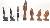 (7) Wood Carved Statues