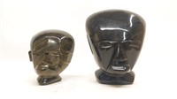 (2) Polished Marble Busts