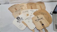 11 VINTAGE FUNERAL HOME ADVERTISING FANS