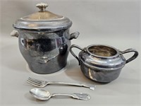 Lot: Monogrammed Silverplated Tableware