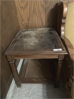 Wooden Side Table with Glass top