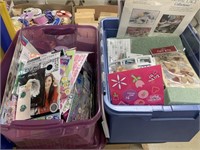 TOTES FULL OF NEW SCRAP BOOKING SUPPLIES