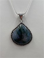 20 Inch Sterling Silver Agate Gemstone Necklace