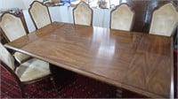 Vintage Solid Wood Dining Table w/2 Leaves
