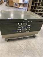 METAL FILE CABINET W/ BASE, DRAWERS ARE 1-INCH