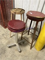 (3) ASSORTED ROUND STOOLS, 25" TO 29" TALL