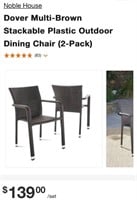 Noble House Dinning Chairs OutdoorC hairs (2-Pack)