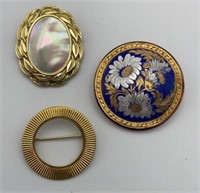 Pin & Brooch, Scarf Clip MoP Incl GF & Abalone