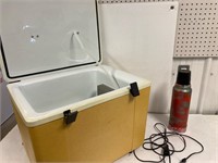 12 volt cooler and an Aladdin thermos