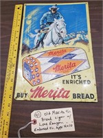 Old Merita Bread tin sign Lone Ranger 14x10