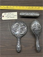 Victorian Sterling silver CHerub mirror brush B&Co