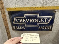 20x10 Heavy porcelain steel sign Chevrolet Sales