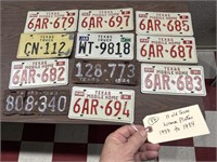 11 old Texas license plates 1933 to 1984