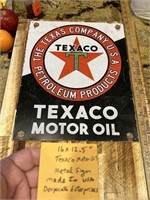 16x12.5 Texaco metal advertising sign made in USA