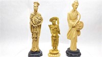 (3) Ivory Color Oriental Figures