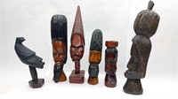 (6) African & Caribbean Wood Carved Busts