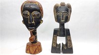 (2) Carved Figures from Ghana