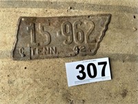 1942 TN License Plate