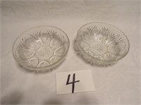 TWO GLASS BOWLS