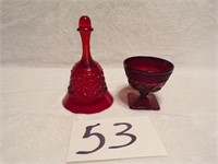 RED AMBERINA BELL AND BOWL
