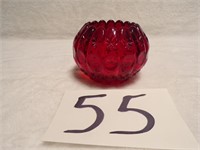 WRIGHT GLASS LARGE PERCILLA RUBY RED BOWL