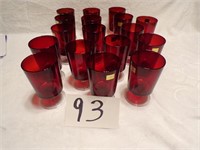 17 RED LUMINARC WINE GLASSES