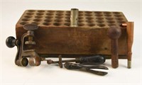 Lot #2299 - Antique wooden shot shell holder,