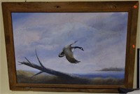 Lot #3994 - Original Oil on Canvas of flying