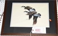 Lot #4682 - Original framed watercolor and