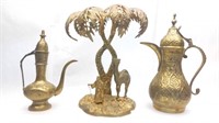(3) Brass Arabian Pcs - Ewers, Camel Scene