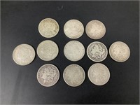 11 - Morgan Silver 1 dollar coins