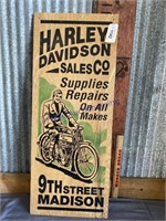 HARLEY-DAVIDSON WOOD SIGN, 12 X 30"