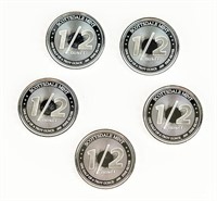 Coin 5 Scottsdale Mint Silver Half Rounds, BU
