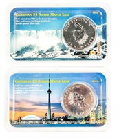 Coin 2 Canadian Silver Rounds, 1999-2000,BU