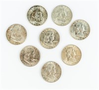 Coin 8-1948-D Ben Franklin Half Dollars, BU