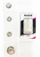 Coin Variety of Silver Bar, Rounds, BU