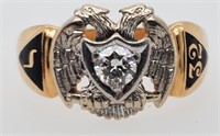 14 Kt. Gold & Diamond Men's Scottish Right Ring