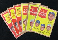 Sports - (6) 1962 Topps Pitching Leaders Cards