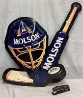 Molsons Beer "Hockey" Tin Sign