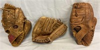 (3) Vintage Autograph Model Baseball Gloves