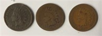 1876,1878 & 1882 Indian Head Cents