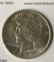 1921 High Relief Peace Silver Dollar