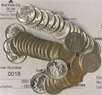 (50) BU 1963 Roosevelt silver dimes