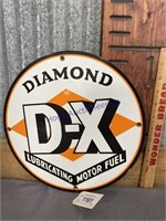 DIAMOND DX PORCELAIN ENAMEL SIGN, 11.75"