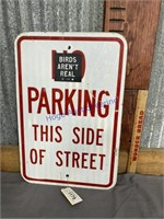 NO PARKING THIS SIDE METAL SIGN, 12 X 18"
