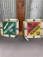 PAIR OF FLIP SIGNS, 13.5 X 13.5", ONE SIGN HAS