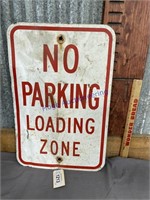 NO PARKING LOADING ZONE METAL SIGN, 12 X 18"